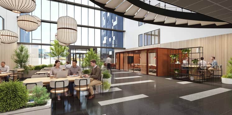 Visualisering af det nye indgangsområde i Atrium.